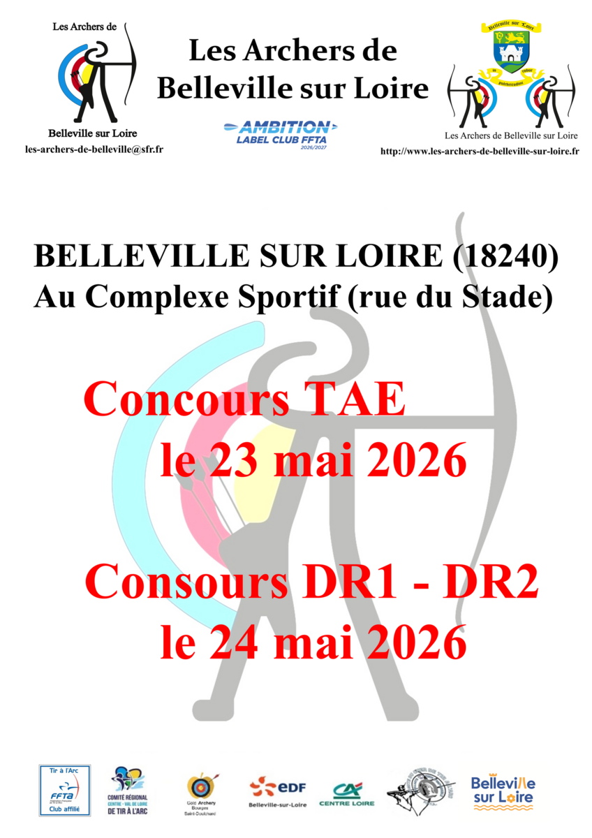 Concours TAE et DR1 - DR2 Belleville sur Loire 2026